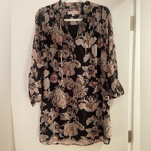 Loft Black Floral Dress